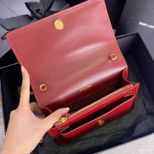SUNSET LEATHER IN YSL SHINY CROCODILE-EMBOSSED 0605
